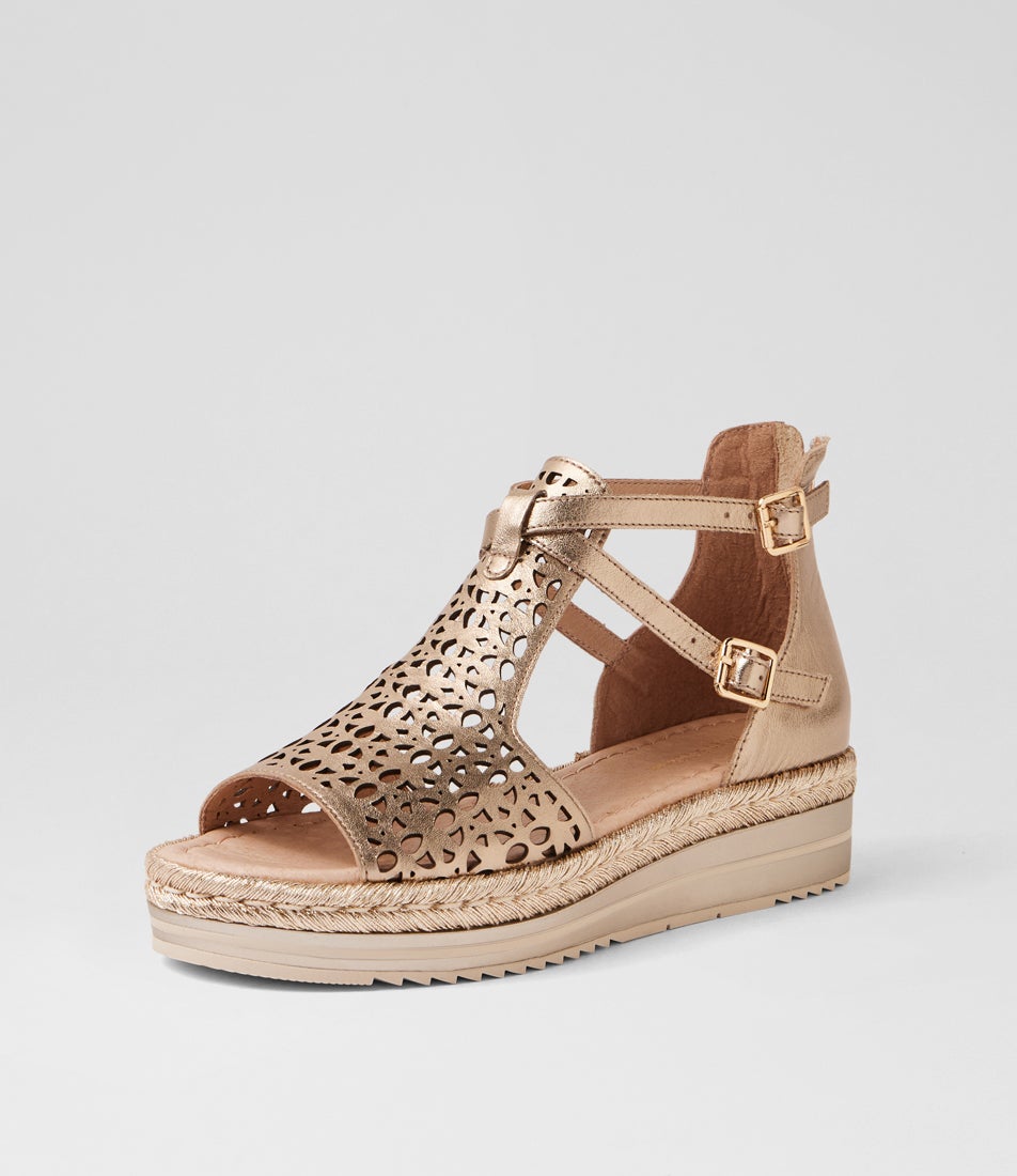 Accra Champagne Met Vanilla Leather Sandals