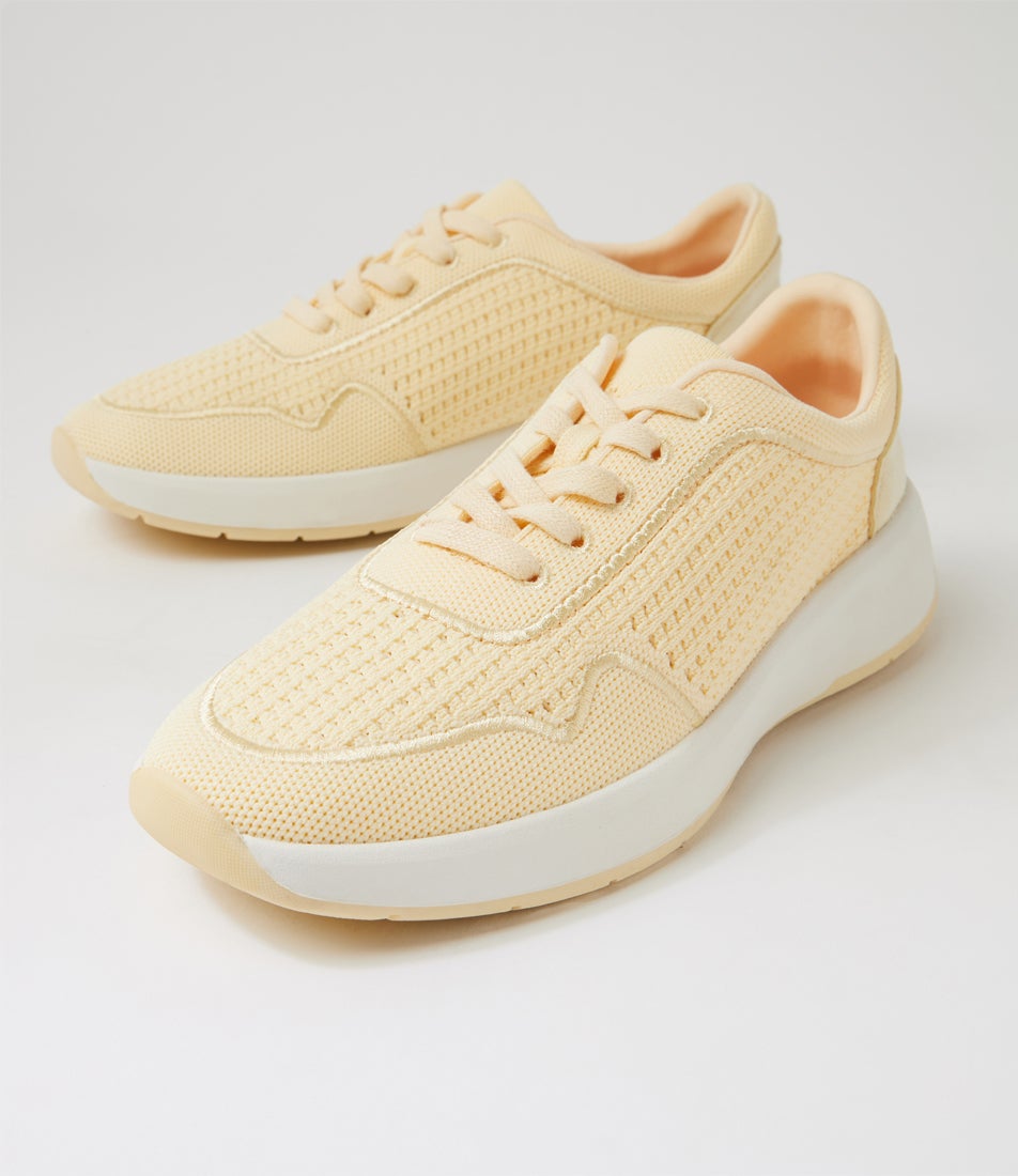Tru Active Lemon Knit Suede Lace Up Sneakers