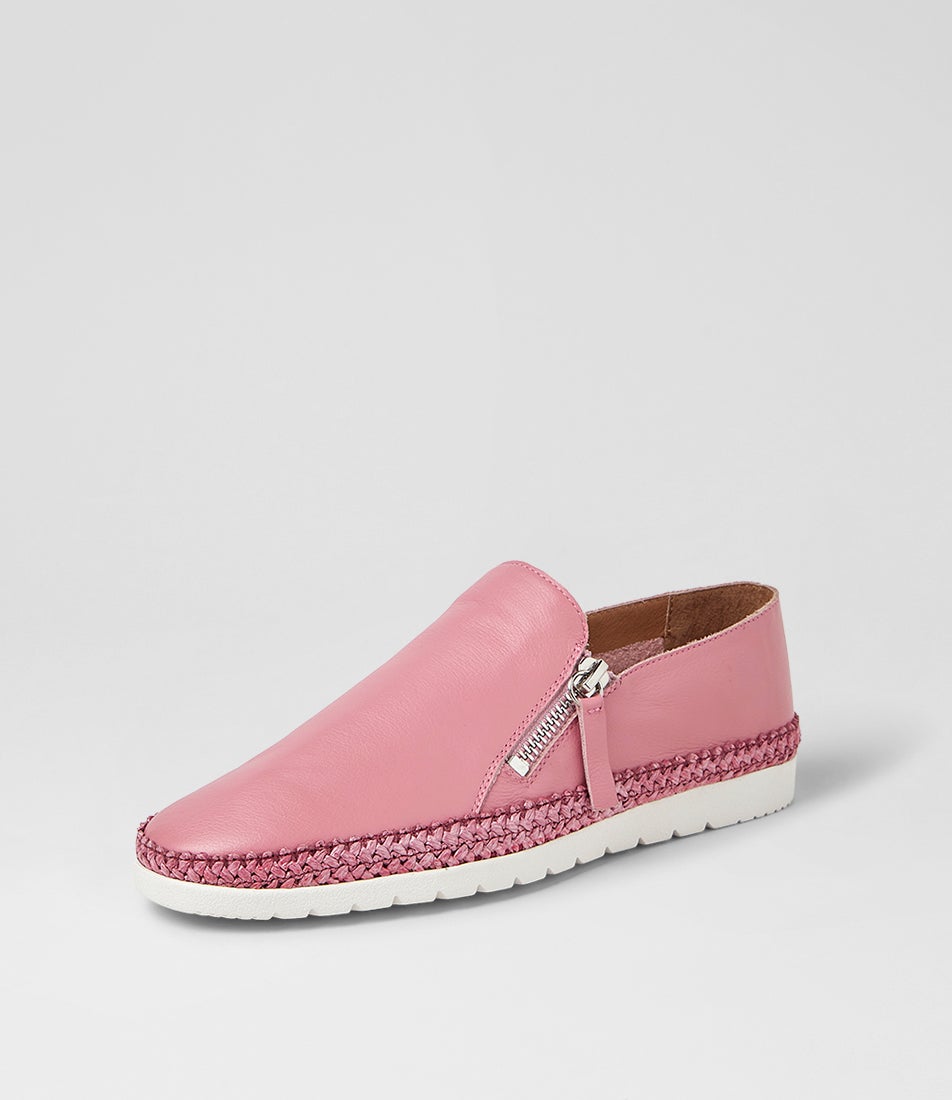 Ashli Berry Weave Leather Slip-Ons