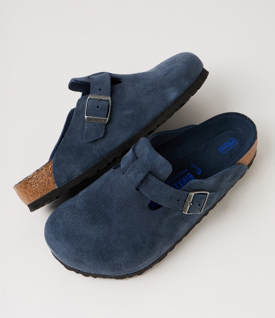 Boston Soft Footbed Mens New Navy Suede Mules