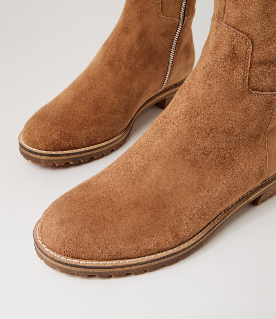 Marthe W Light Choc Suede Stretch Microsuede Knee High Boots