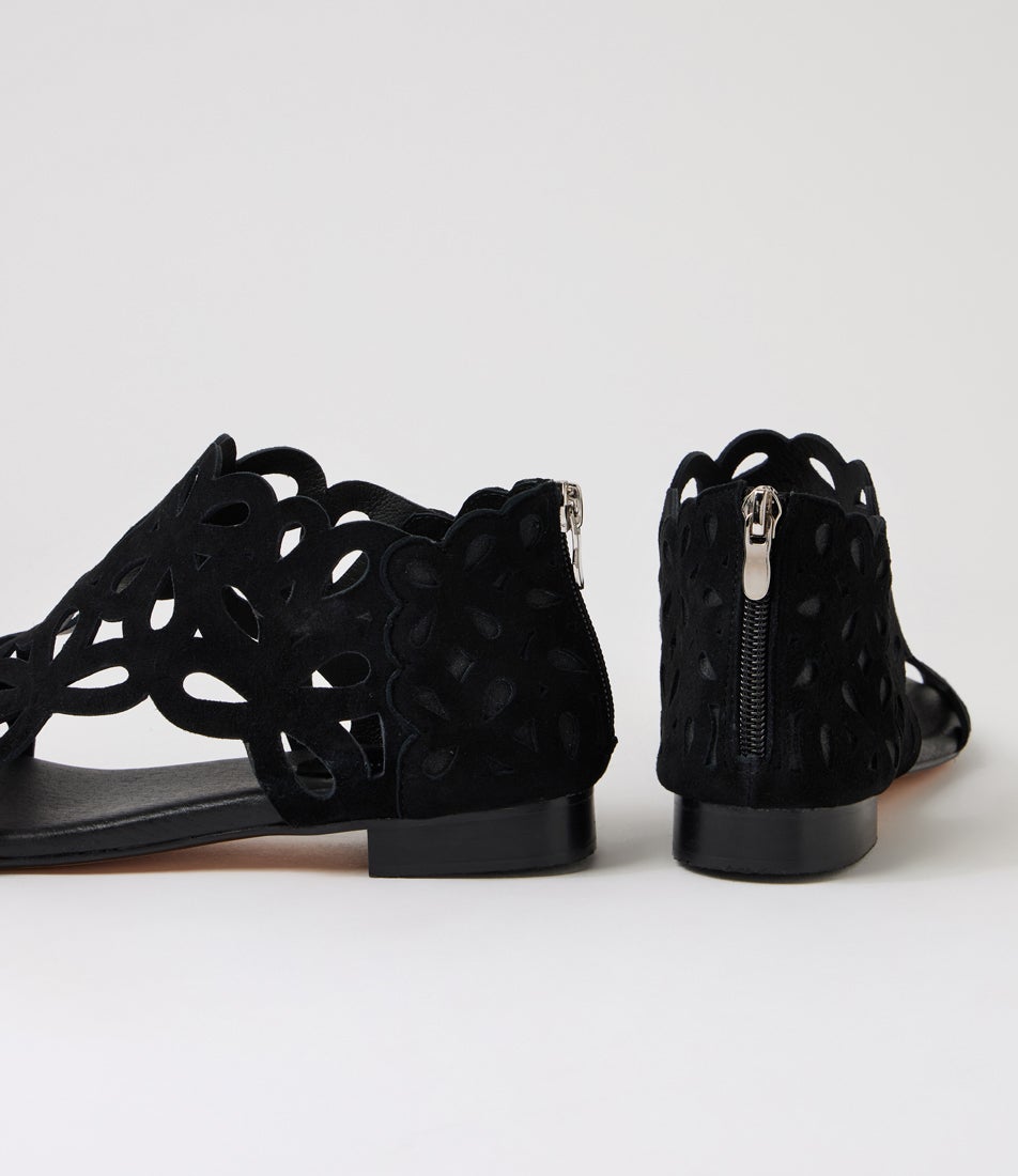 Pietro Black Suede Strappy Sandals