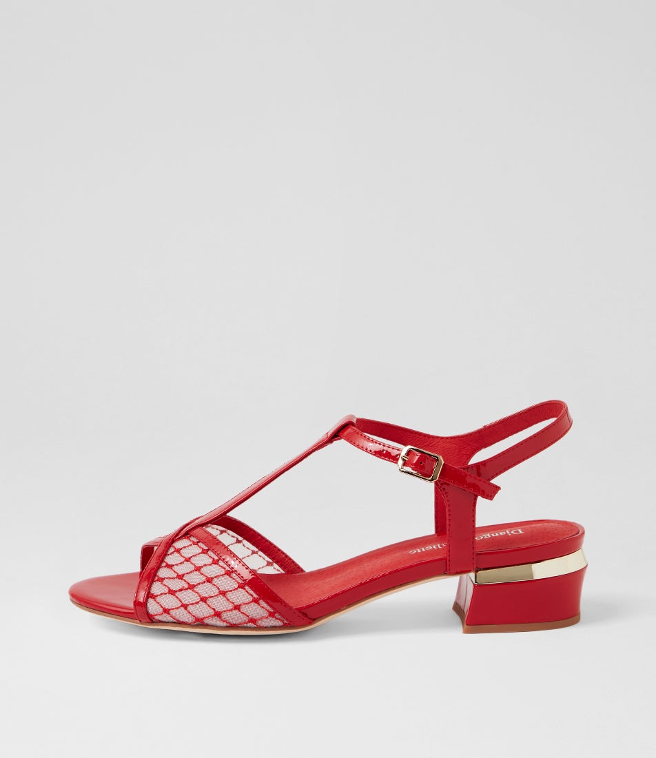 Trainar Red Patent Mesh Sandals