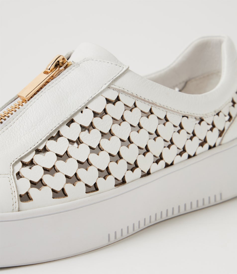 Libbey White Leather Sneakers