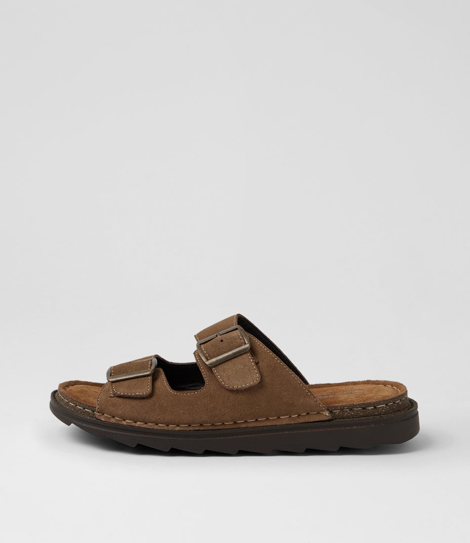 Irvin Taupe Suede Slides