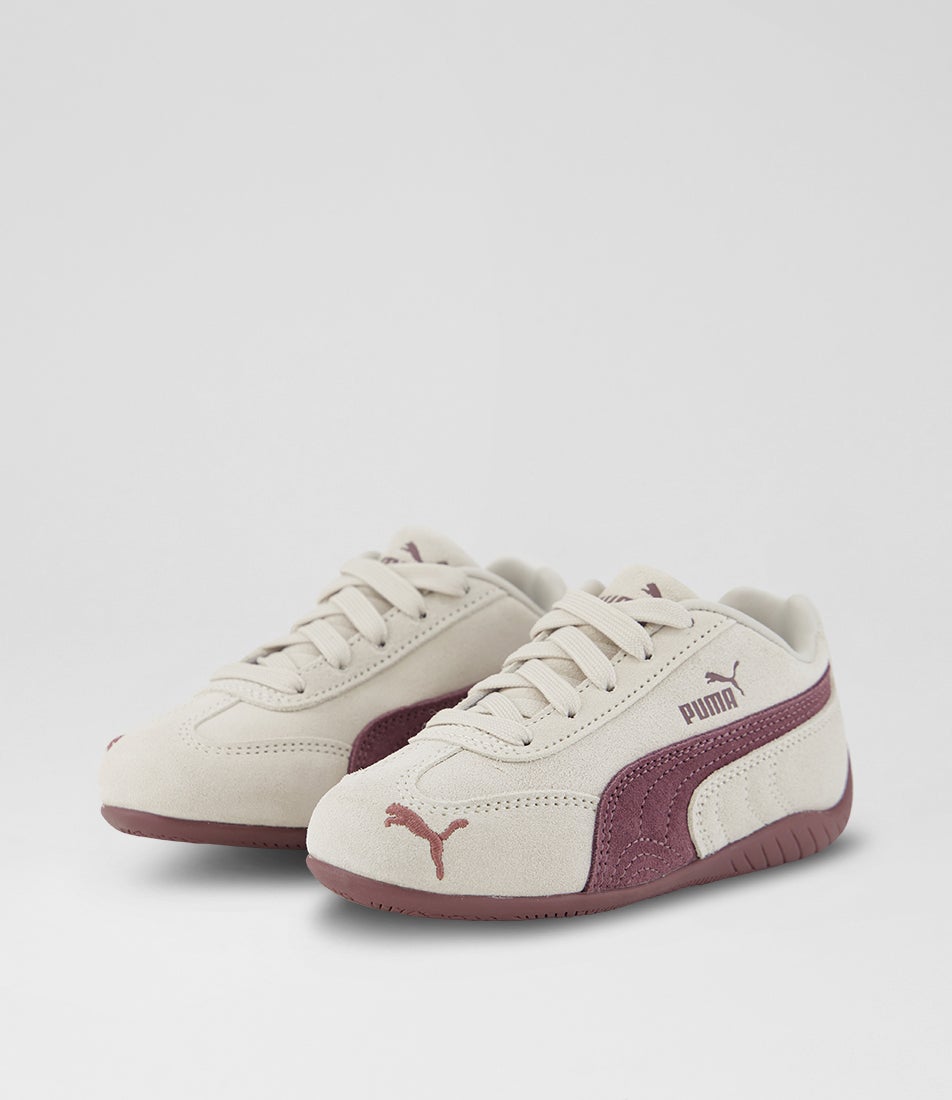Speedcat Og Junior Silver Fog Rich Cocoa Suede Lace Up Sneakers