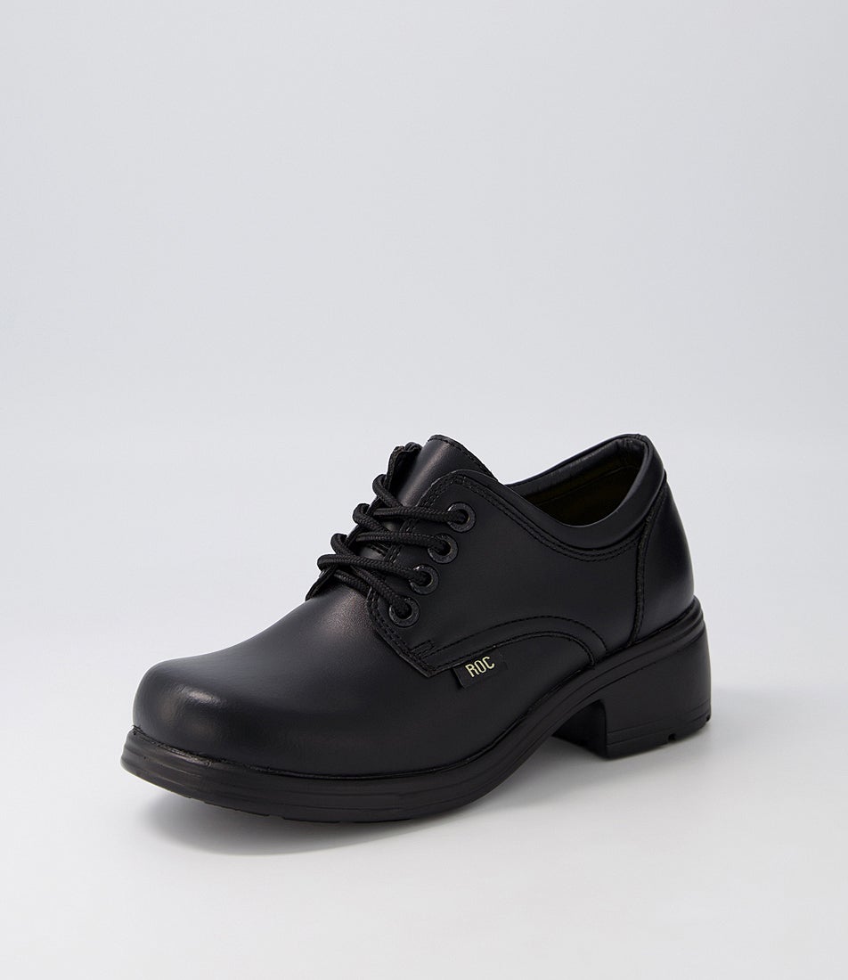 Dakota V Senior Black Vegan Heeled School Shoes