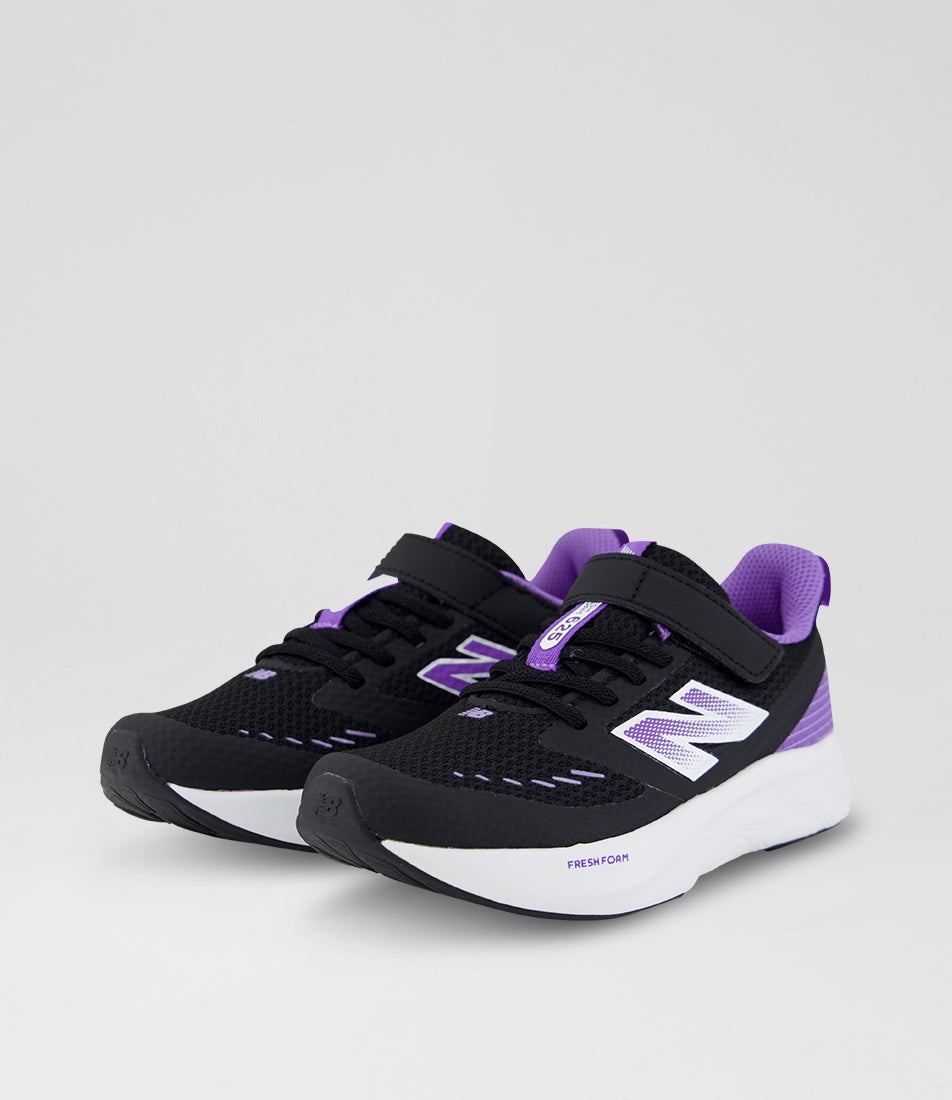 625 Junior Black Violet Crush Mesh Sneakers