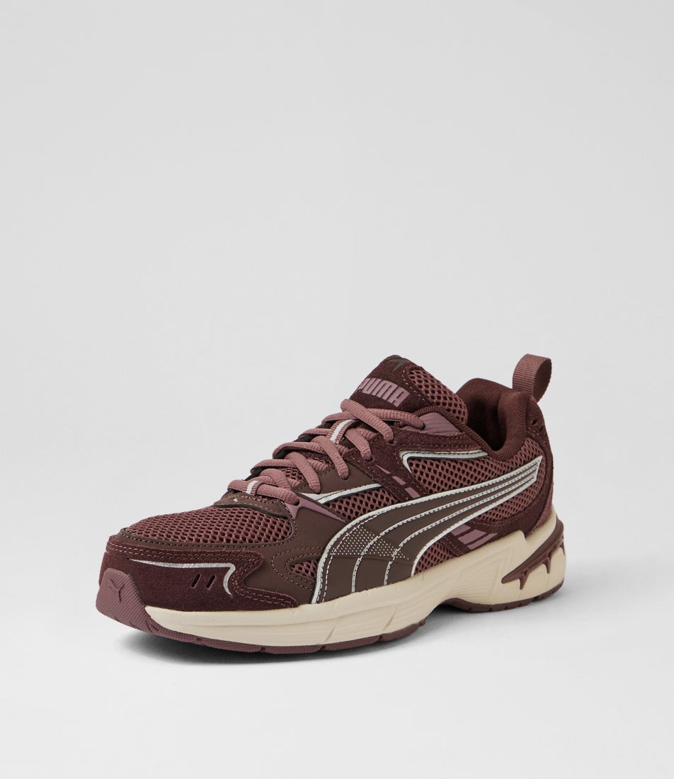 Milenio Tech 2000 Rich Cocoa Chocolate Suede Mesh Sneakers