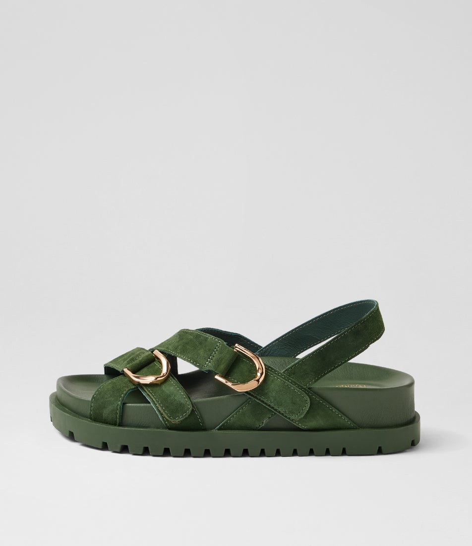 Urbanna Olive Suede Sandals