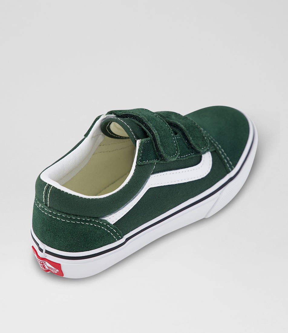 Old Skool Junior Color Theory Oil Green Canvas Sneakers