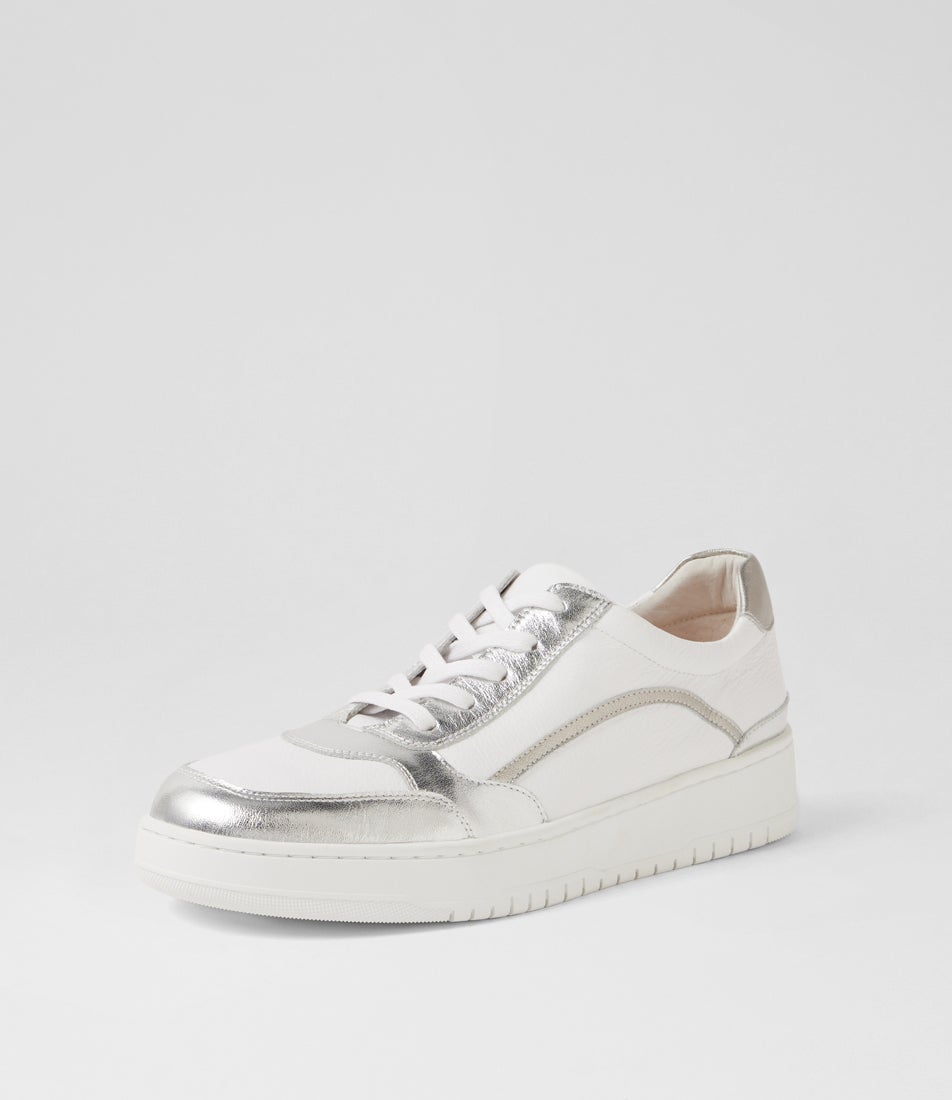 Hoppa Xw Silverwhite  Leather Sneakers