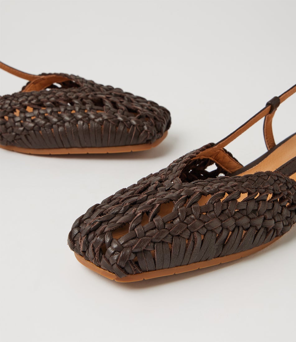 Pen Choc Leather Slingbacks