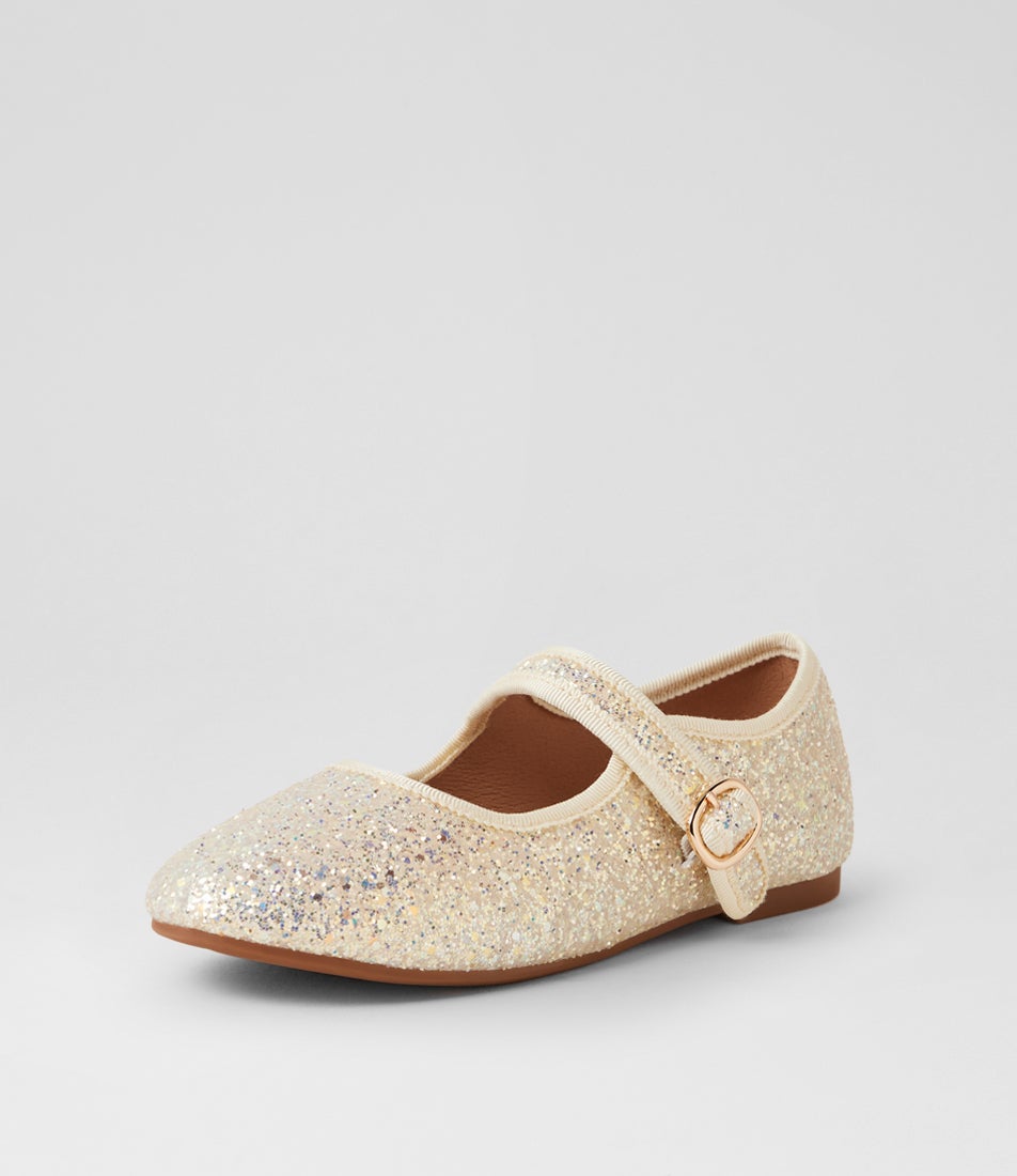 Arlo Toddler White Glitter Ballet Flats