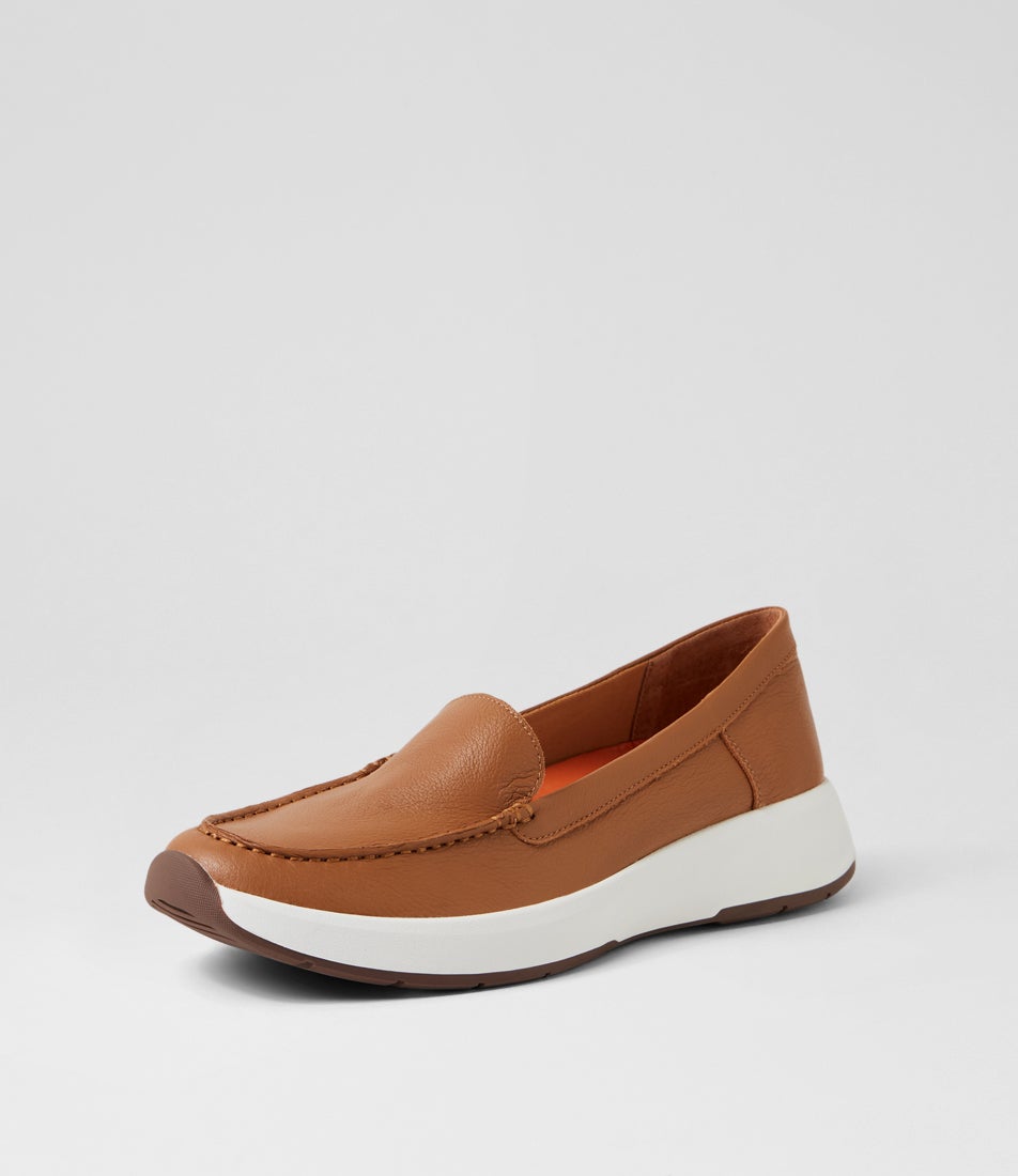 Tru Step Dark Tan Leather Sneakers