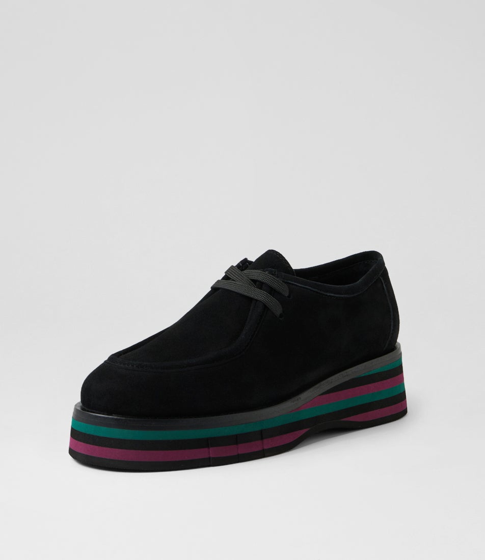 Gnota Black Forest Multi Suede Lace Up Flats