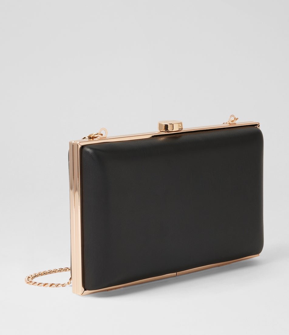 Ariella Slim Black Clutch