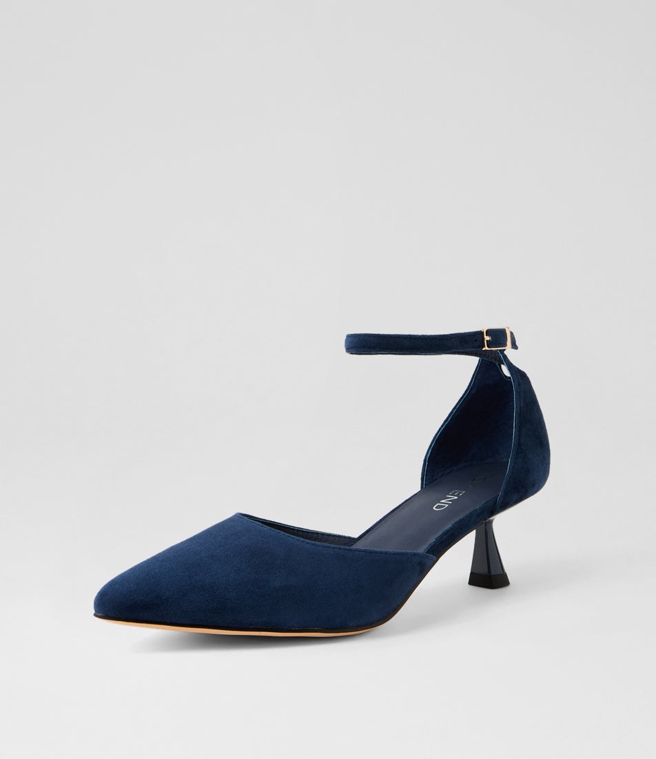 Vostly Navy Suede Heels Vostly Navy Suede Heels