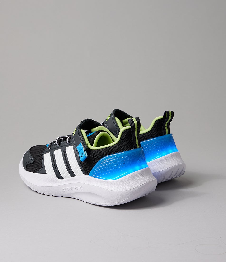 Lightorama Runner Junior Black White Lucid Ray Blue Mesh Sneakers