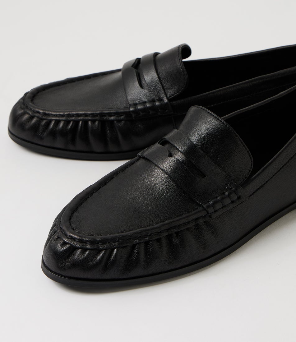 Hudson Black Leather Loafers