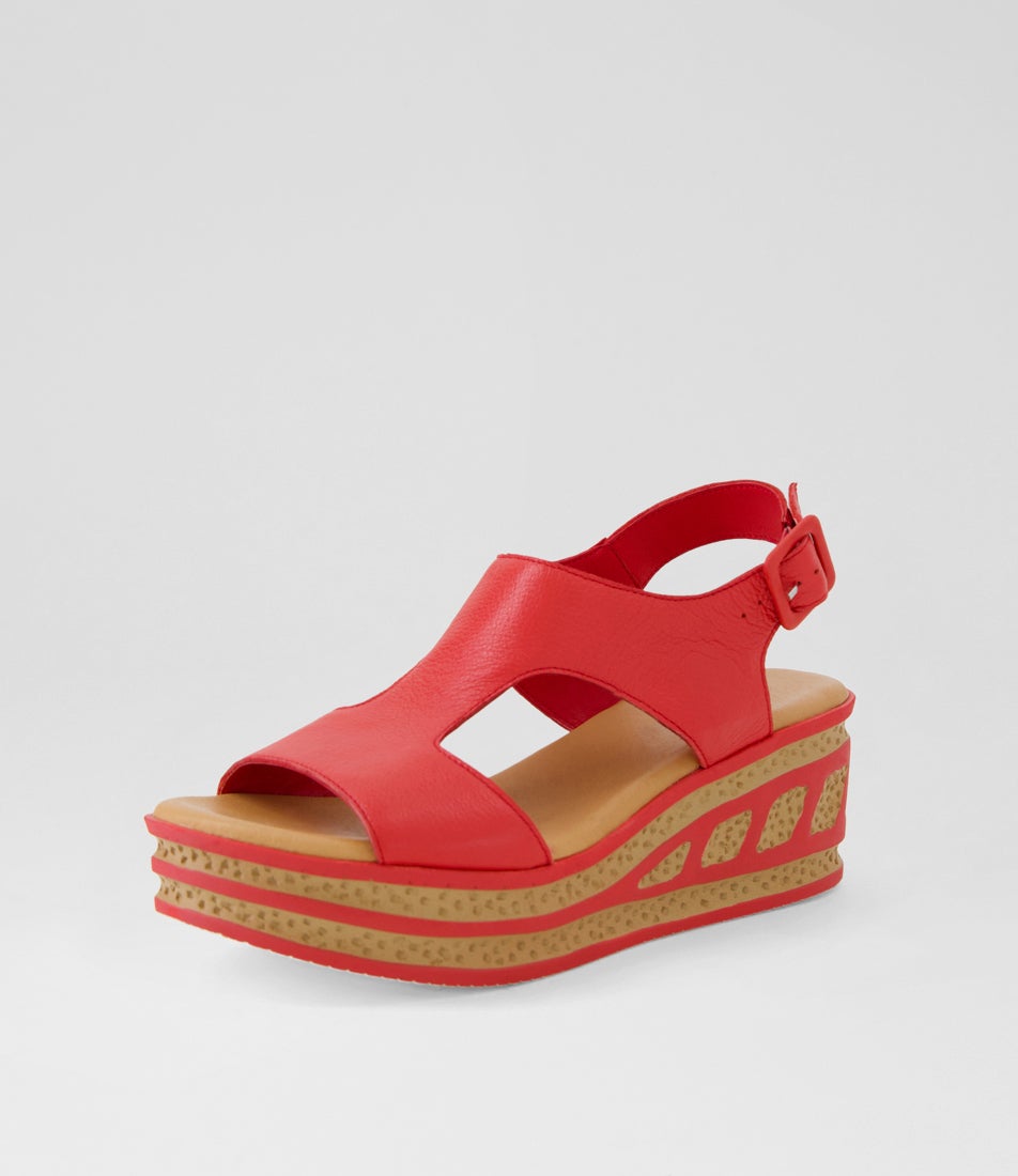 Qeleigh Red Leather Sandals