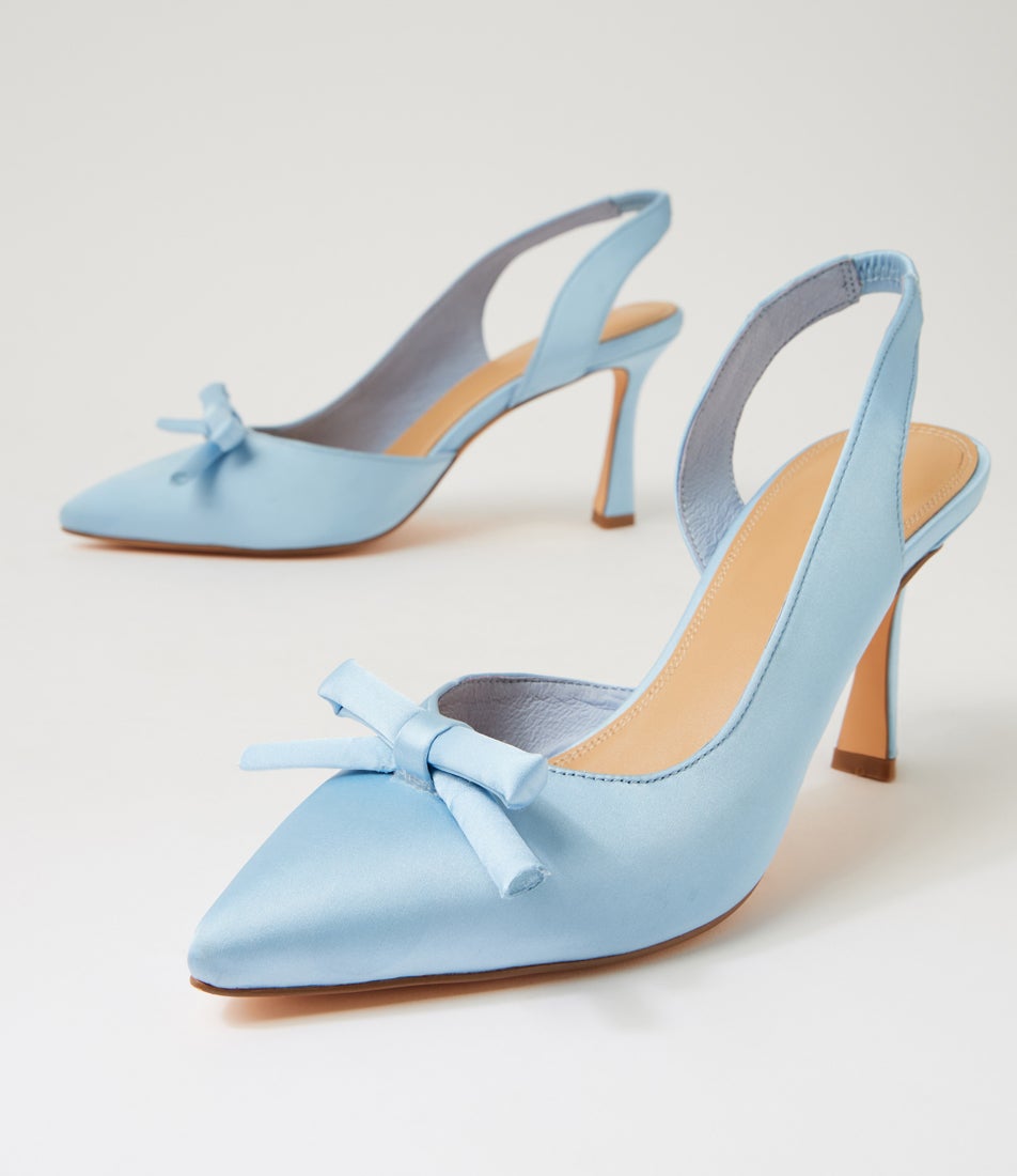 Tiaro Pale Blue Satin Heels