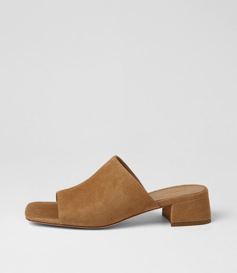 Sansah Warm Camel Suede Sandals