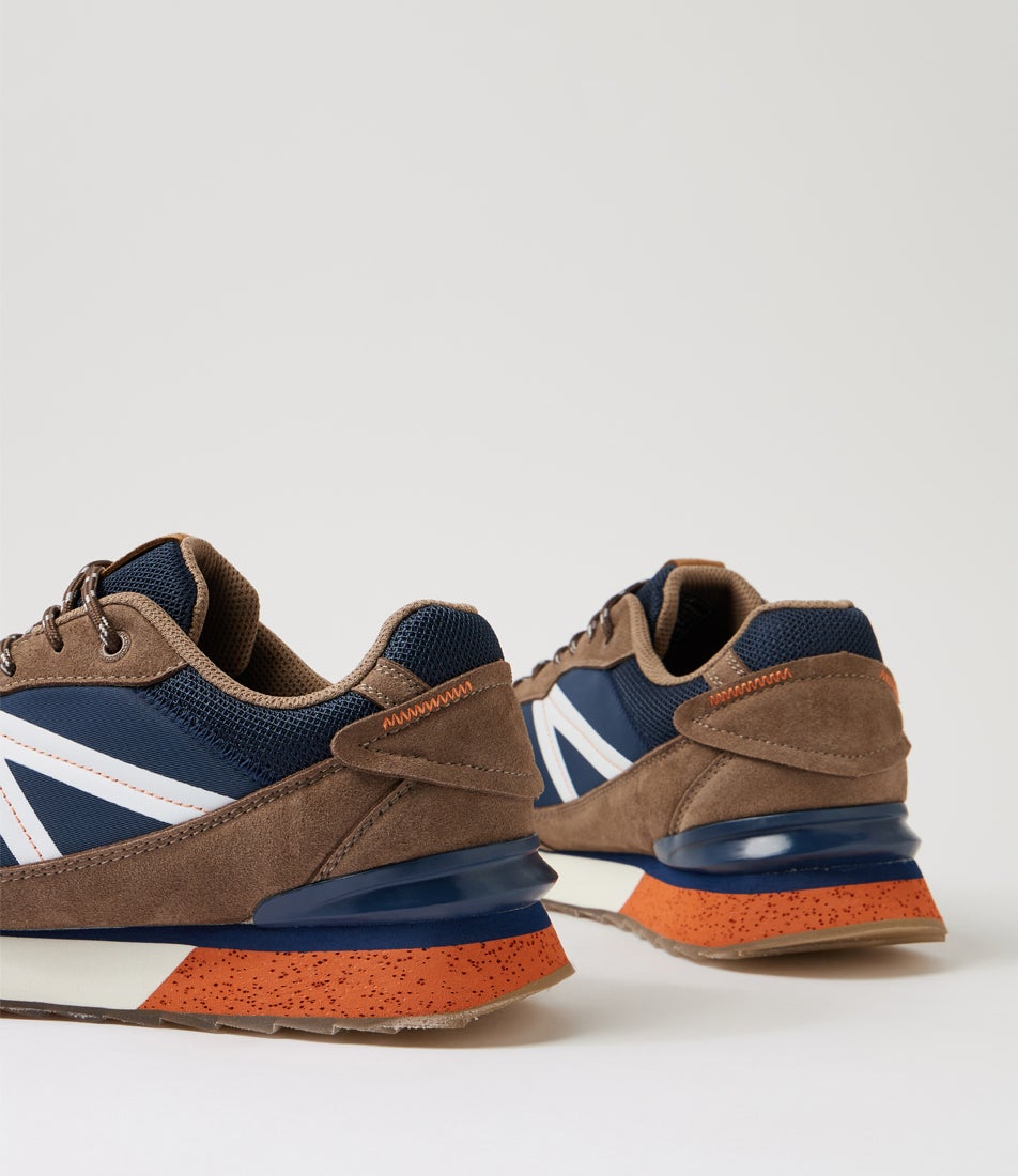Jazz Brown Navy Lace Up Sneakers