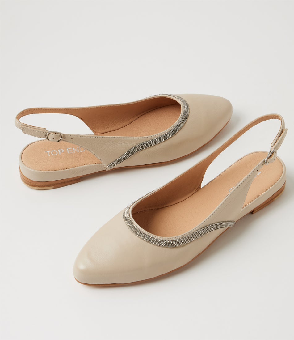 Follini Almond Leather Slingbacks