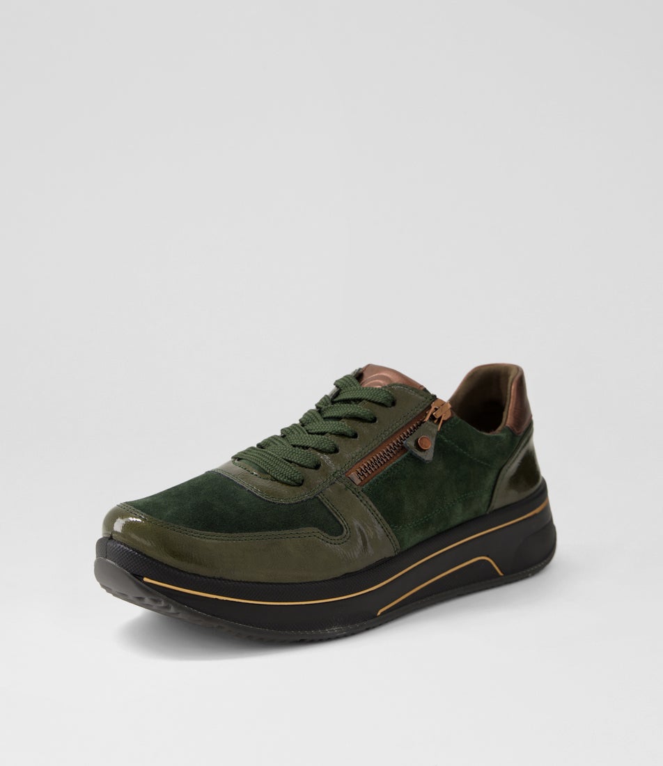 Sappore 40 Forest Green Leather Sneakers