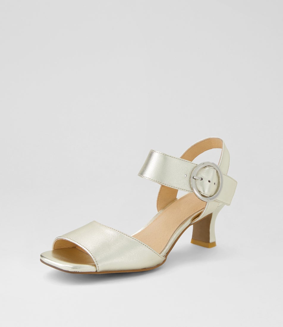 Uppy Platino Leather Sandals