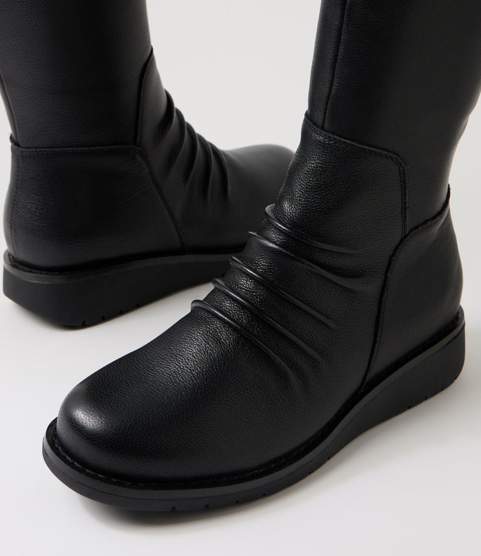 Gevs Black Leather Knee High Boots Gevs Black Leather Knee High Boots