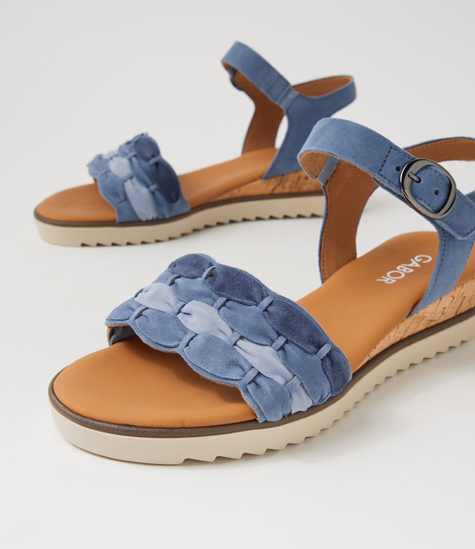 Belani Blue Suede Multi Sandals