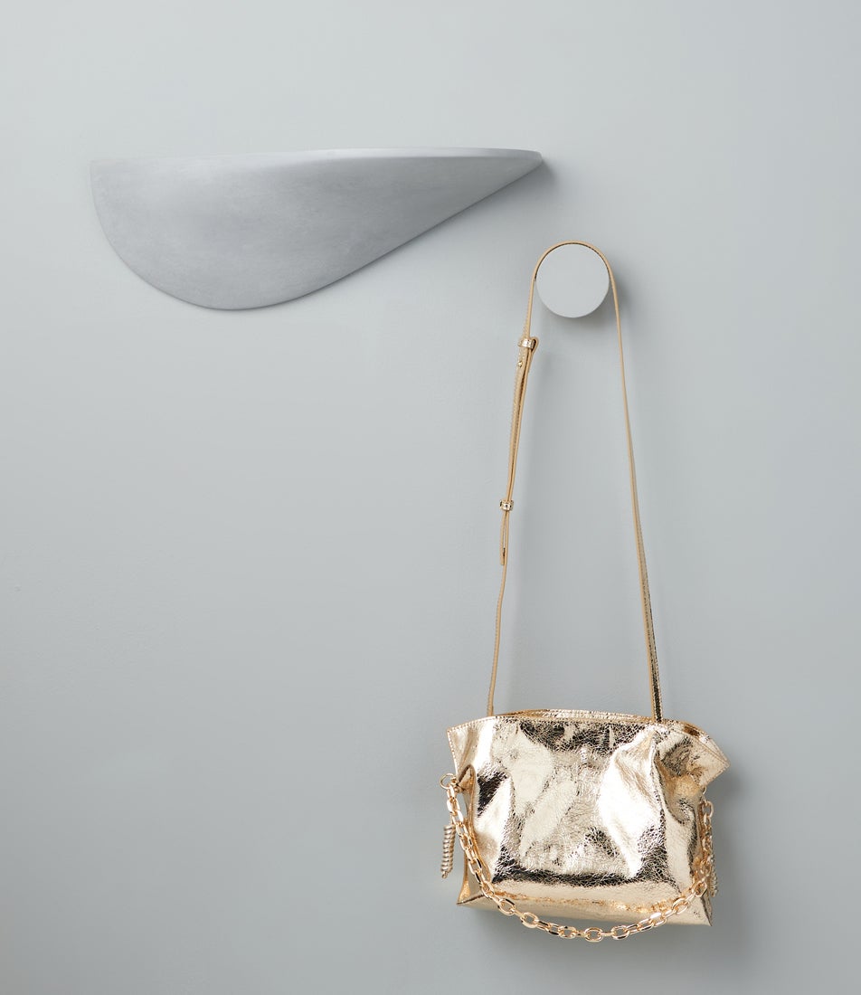 Della Gold Chain Leather Handbag