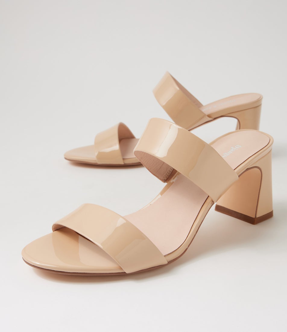 Belline Nude Patent Leather Heeled Sandals