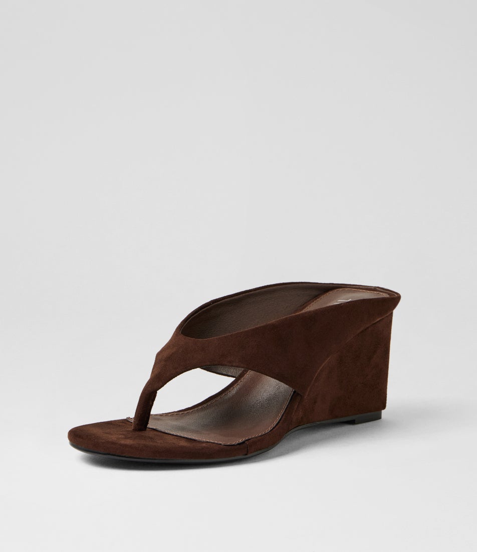 Sera Chocolate Microsuede Sandals