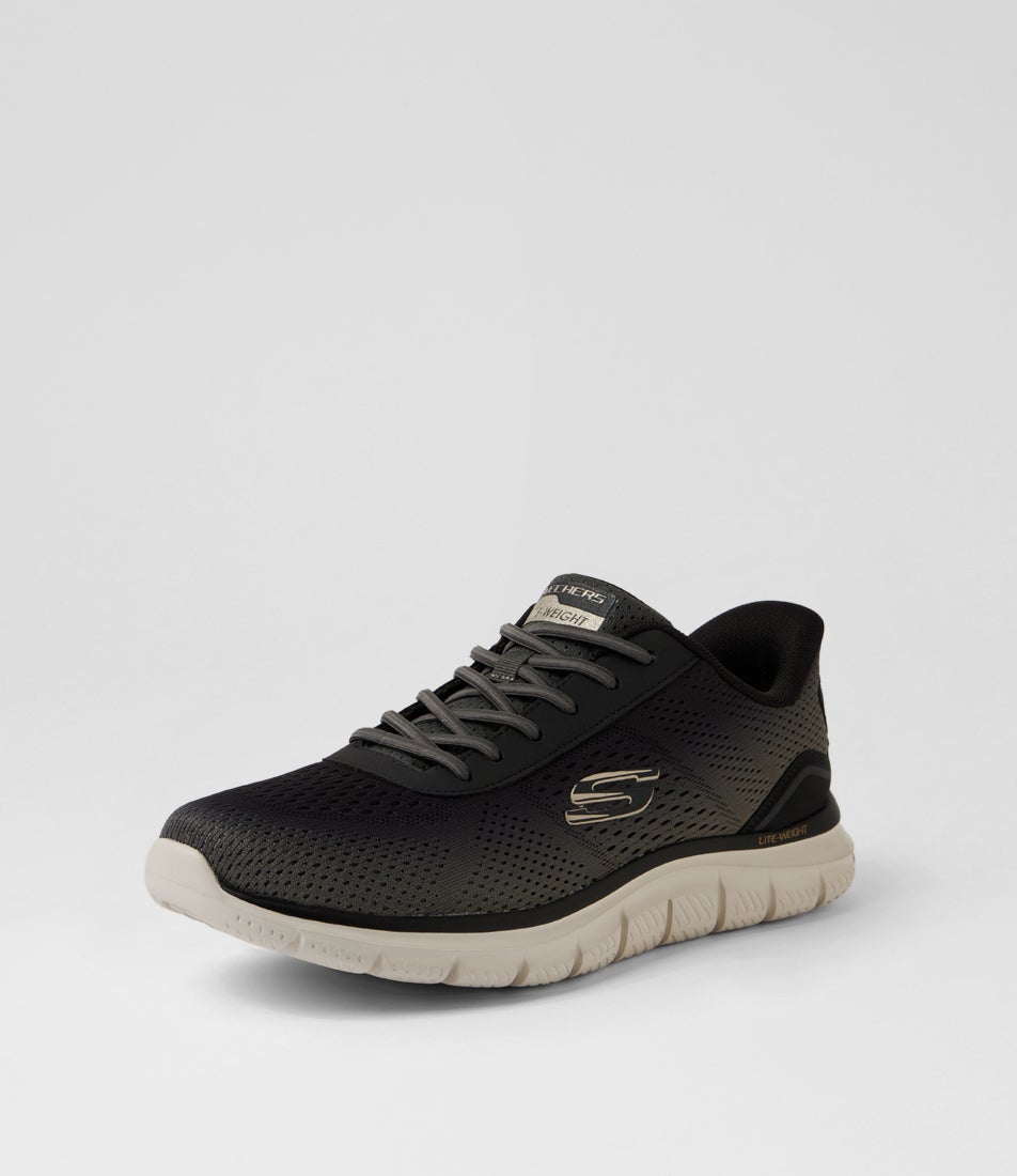 Track Revno Olive Black Knit Sneakers