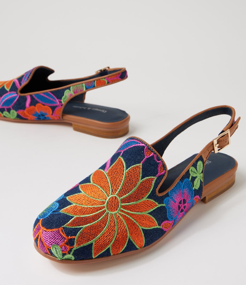 Raedalla Denim Bright Fabric Flat Shoes
