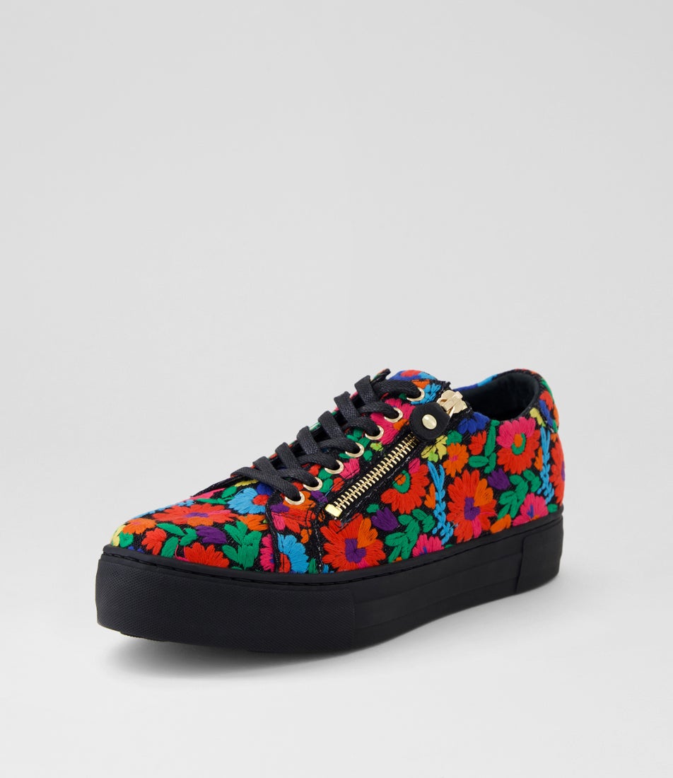Folla Black Bright Fabric Sneakers