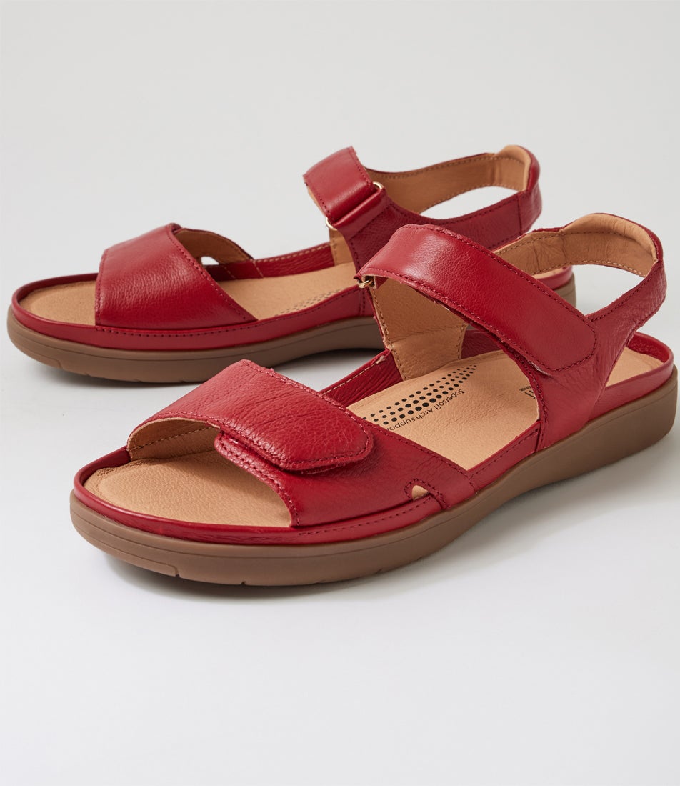 Kendals Dark Red Gum Leather Sandals