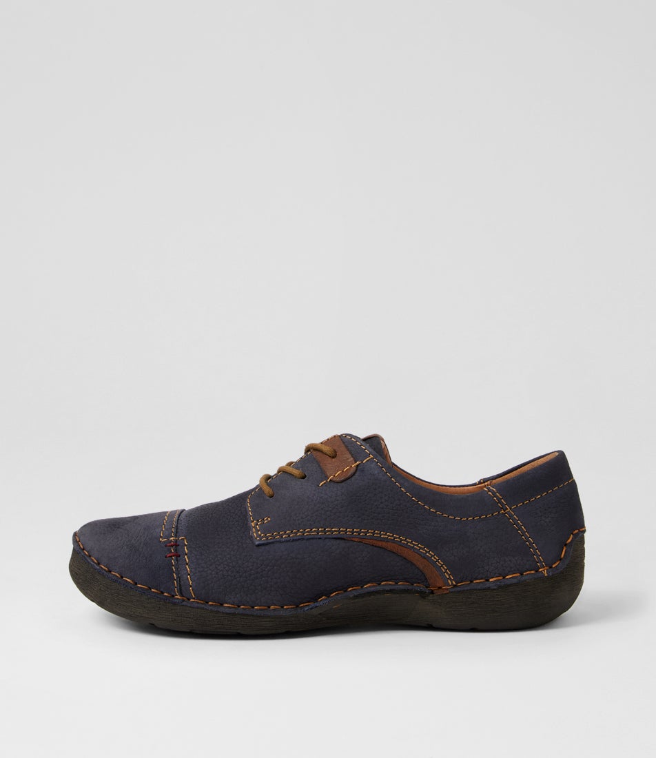 Fergey 41 Ocean Kombi Leather Lace Up Flats