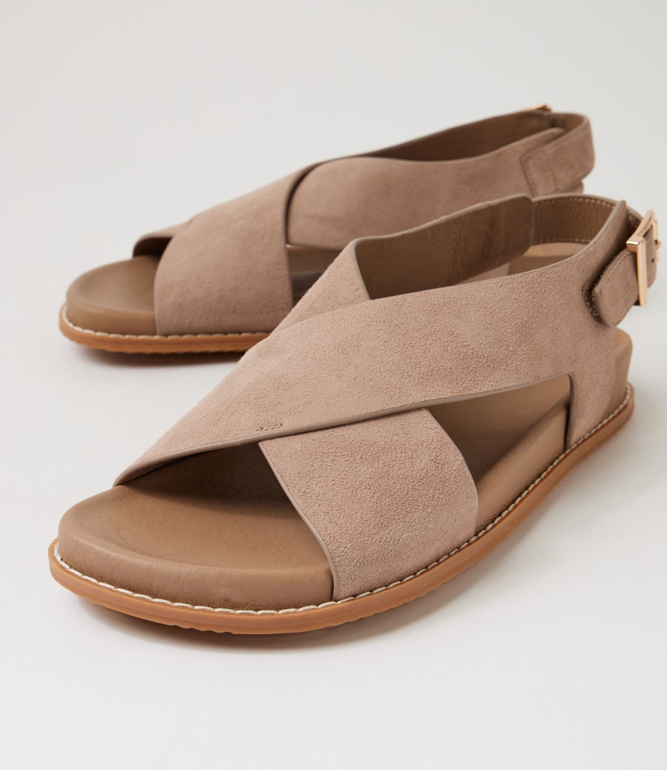 Hanako W Taupe Suede Sandals