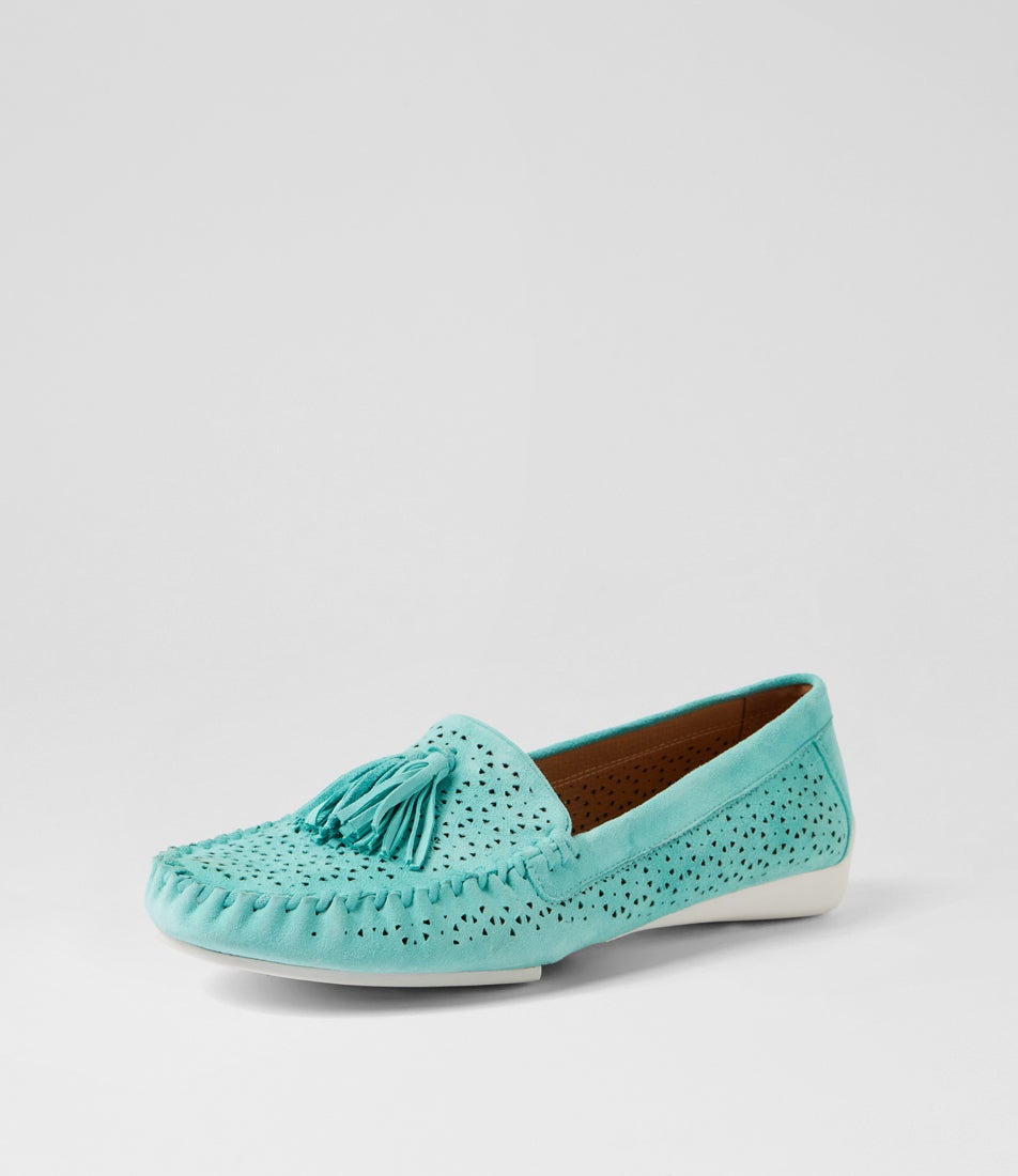 Luma Aquamarine Suede Loafers