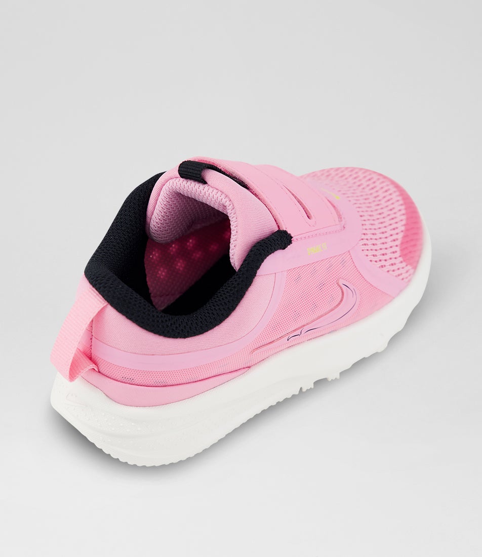 Star Runner 5 Toddler Pink Rise Black Mesh Sneakers