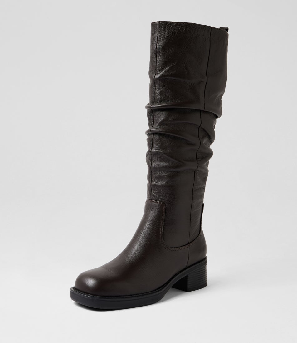 Florence Chocolate Leather Knee High Boots