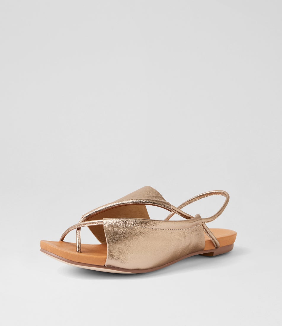 Justa Champagne Leather Sandals