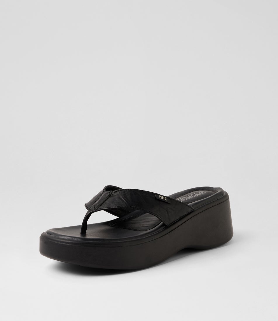 Sadie Black Vintage Leather Sandals