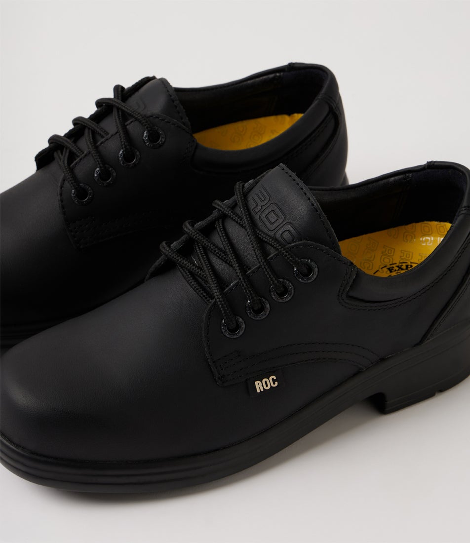Metro Senior Black Leather Lace Up School Shoes