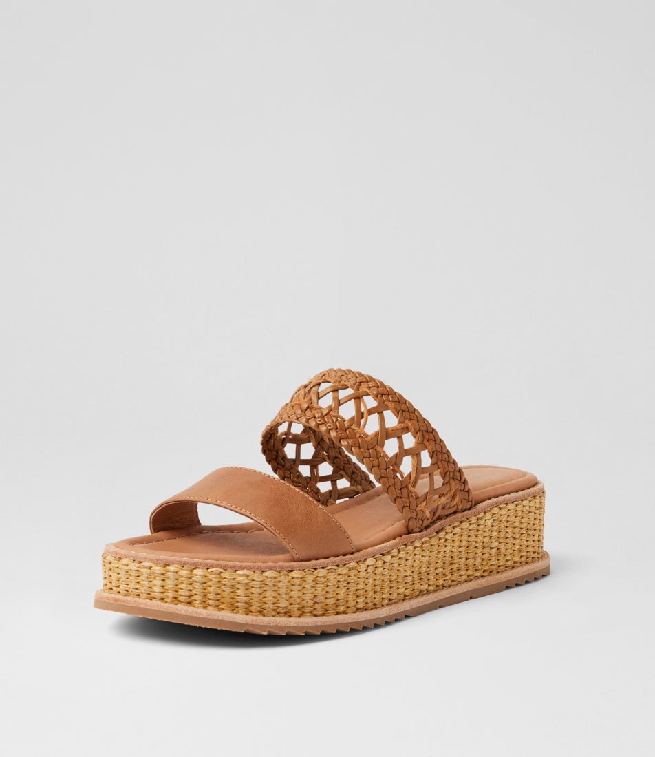 Valentia Tan Natural Rope Leather Sandals