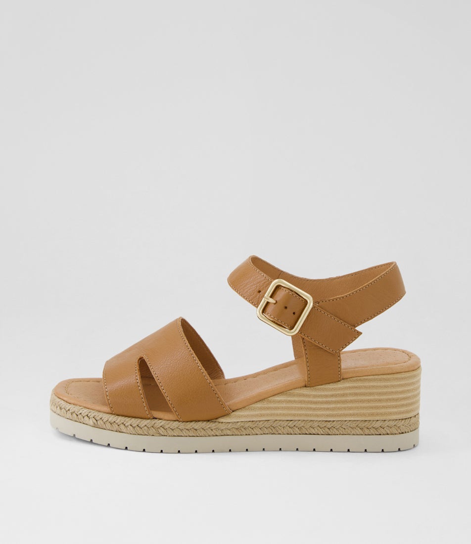 Isel Dark Tan Leather Sandals